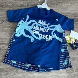 Mick Mack Boys Swim Rash Guard Set . NEW